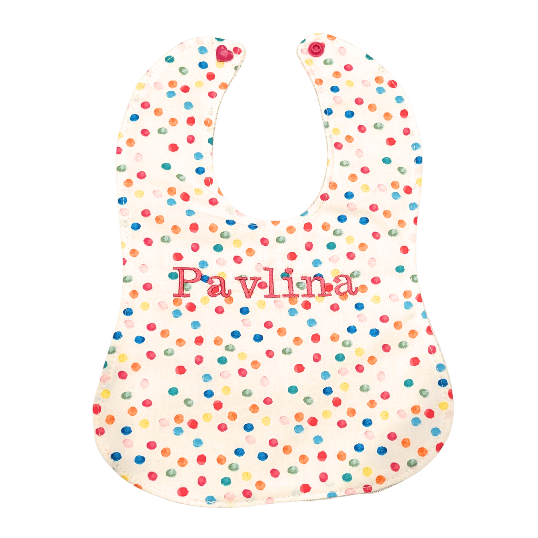Multicolor Confetti Custom Embroidered Baby Bib